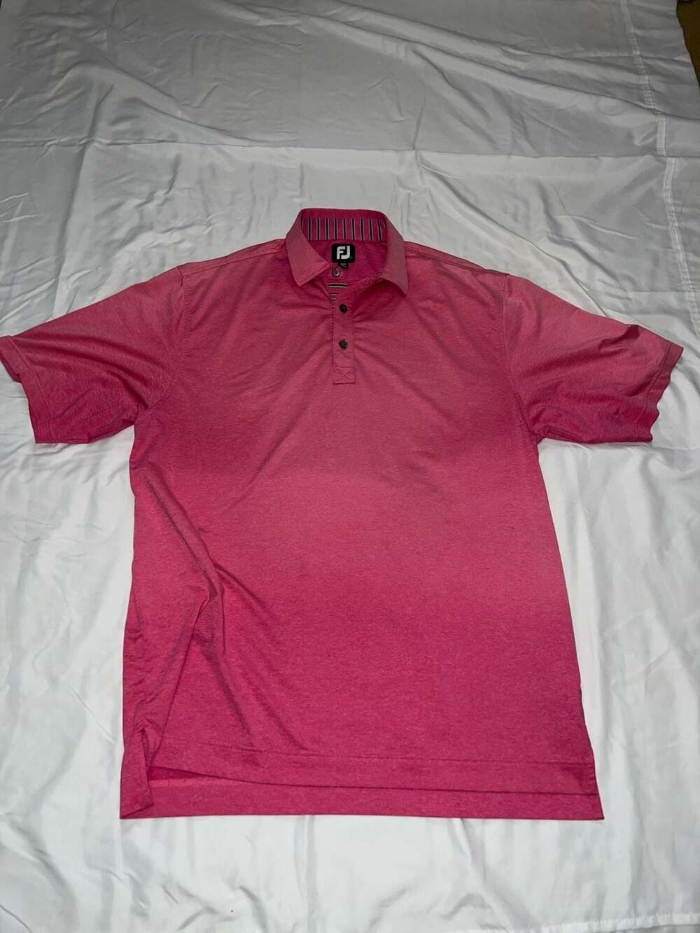 FootJoy Men's Pink Heathered Short Sleeve Golf Polo Shirt Size Large